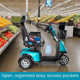 Does Not Apply Mobility Scooter & Walker Bag, Wheelchair Storage Organizer w/ 8 Pockets & Cup H