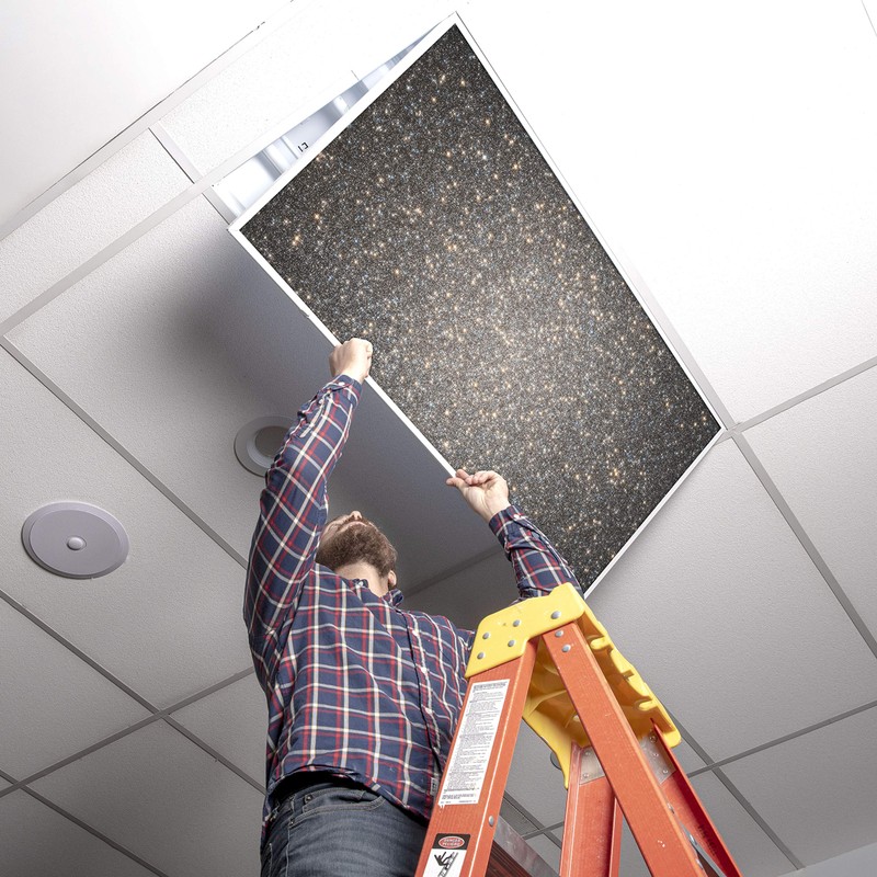 Fluorescent Light Cover for Classroom Ceiling Lights - Premium Backlit
