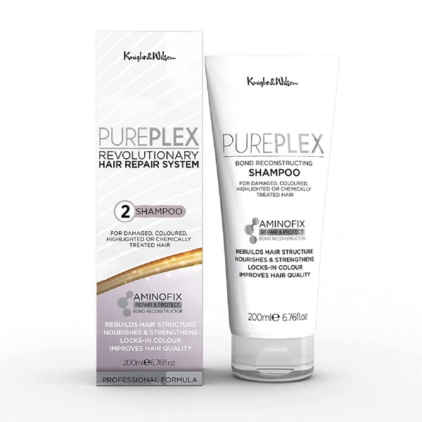 PurePlex Bond Reconstructing Shampoo for All Hair Types, Professional Formula, Nourishes and Builds Hair from the Inside, Protects and Restores 200ml by Knight & Wilson