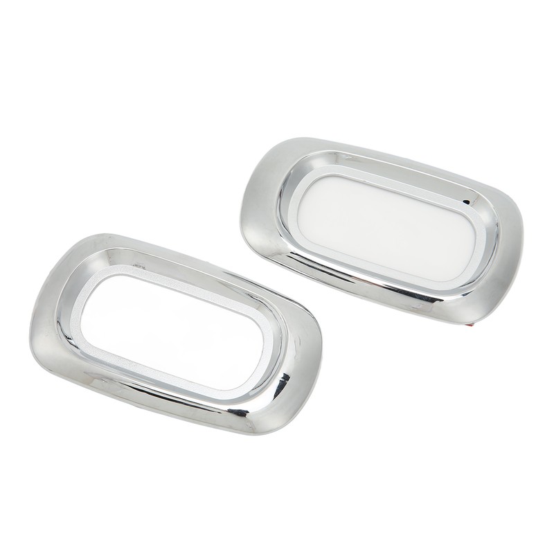 Pair Side LED Marker Light Covers Chrome Bezels Waterproof Heat
