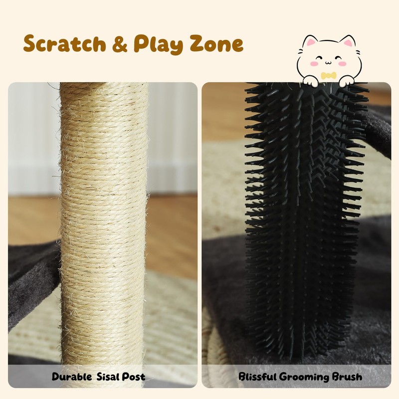 Hoopet 20-Inch Cat Tree Tower, Small Cat Scratching Post for