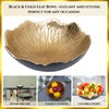 Leaf Bowl for Serving Fruits, Appetizers - Black & Gold
