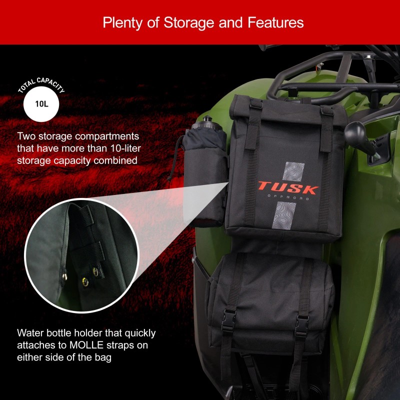 Tusk Trail Runner Zipperless ATV Off Road Fender Bag Black