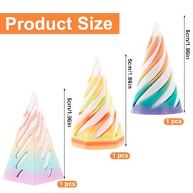NOPKESV 3 Pieces 3D Print Spiral Cone Fidget Toy Pyramid Spiral Toy Passthrough Sculpture Sculpture Stress Relief Desktop Decorations Toy for Children Adults Gift