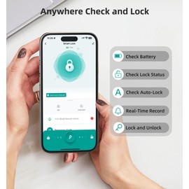 WiFi Smart Lock Front Door - HEANTLE Keyless Entry Door Lock Fingerprint Keypad Bluetooth Alexa Deadbolt Lock, Auto Lock App Remote Control
