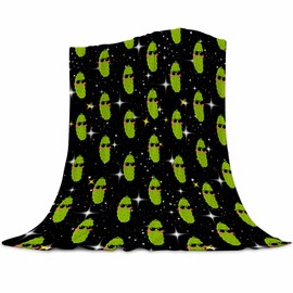 Gaakvrr Pickle Blanket, Funny Pickle Gifts for Kids, Large Flannel Blanket, Used for Bed & Sofa, 100x130cm (40x50 Inch)
