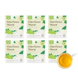 Tree of Life Delicious Herbal Tea Elderflower Muscat Set of 6 (10 per Box) Tea Bags Individually Packaged Decaffeinated Fruit Herb Tea Tea White Hibiscus Rose Hips Apple Elder Flower Muscat