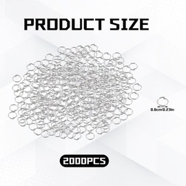 2000 Pieces of Silver Jump Ring, Metal Open Jump Ring, DIY Jewelry Connector, Open Circle Accessories, Stylish Keychain Open Ring