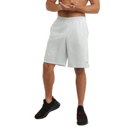 Champion Men's Long Mesh Short with Pockets, Athletic Gray, X-Large
