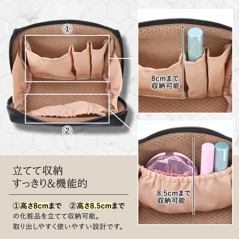 La Hirodor Makeup Pouch, Red (Compact yet High Functionality) Pouch,