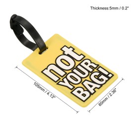 sourcing map Luggage Tag, PVC Identifier Card Holder Label, Not Your Bag Pattern Travel Bag Tag with Adjustable Strap for Baggage Suitcase, Yellow