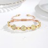 Feyukeu 18K Gold Plated Saint Benedict Medal Bracelet‌ - Adjustable