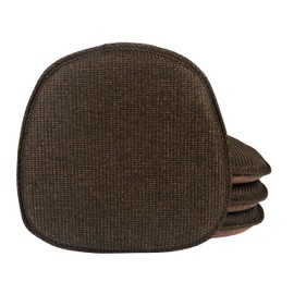 Klear Vu Gripper Non-Slip Mid Century Modern Shell Chair Cushion, Assembled in USA, Extra Thick Fill, Omega Upholstery Fabric, Set of 4 for Dining Room and Kitchen, 4 Count (Pack of 1), Brown