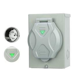 ShinePick 50 Amp Generator Power Inlet Box, NEMA 3R Power Inlet Box,125/250V 12500W Outdoor Receptacle Generator Outlet for Outdoor,3 Prong Generator Cord Receptacle Transfer Switches Weatherproof