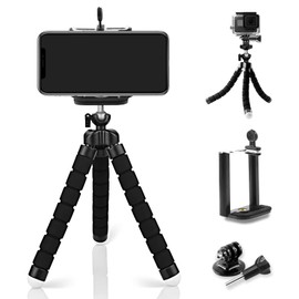 FAEFTY Smartphone Tripod Flexible Mini Portable with 1/4 Inch Screw, Black