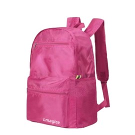 Lmagice Foldable Backpack, Lightweight Travel Daypack (rose red)