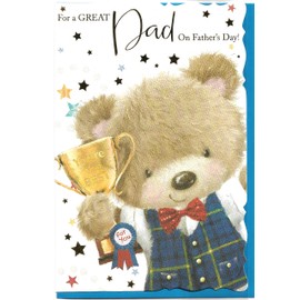 Fathers Day Card for Dad 15 x 23 Cm For A Great Dad On Father's Day You're The Best