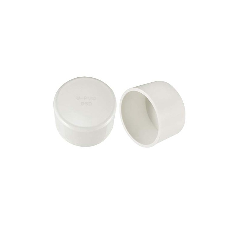 sourcing map 50mm PVC Pipe Cap Fitting, Slip Socket External