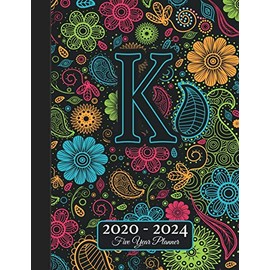 Five Year Planner: Monogram K Voodoo Style Binding I Your Initials Motivational Bullet Planner I 5 Years Appointments, Family Events, Log Book Business I Agenda & Schedule Journal I Christmas Gift