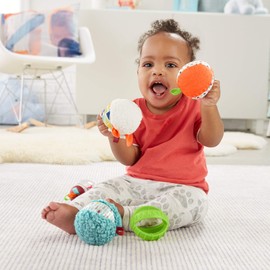 Fisher-Price FXC32 Five Senses Balls Rattle and Sensory Toy, BPA-Free, Baby Toy from 3 Months, Multicoloured