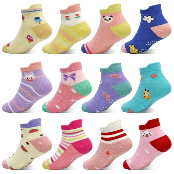 GRPSKCOS Stopper Socks Children 12 Pairs ABS Socks Non-Slip Socks