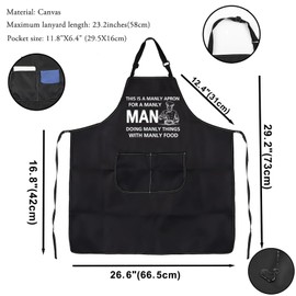 VAMSII Cooking Baking Gift This Is A Manly For A Manly Man Apron With Pockets Chef Kitchen Gift BBQ Housewarming Gift (Manly For A Manly Man A C)