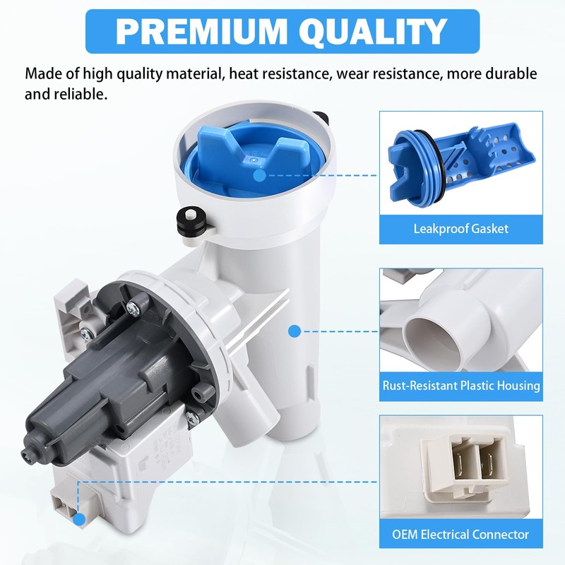 Upgraded WH11X29539 Washer Drain Pump for GE Front Load Washer