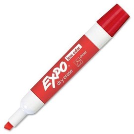 Expo Low Odor Chisel Tip Dry Erase Markers, Red, 5 Markers Per Order (80002)