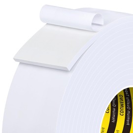 COUMENO EVA Single-Sided Adhesive White Foam Tape, Single-Sided Sealing Strip Foam Pad Sponge Tape Window Weatherproof,(0.2in Thick) Self-Adhesive Insulation Sealing Tape (White) 2inX9.84FT