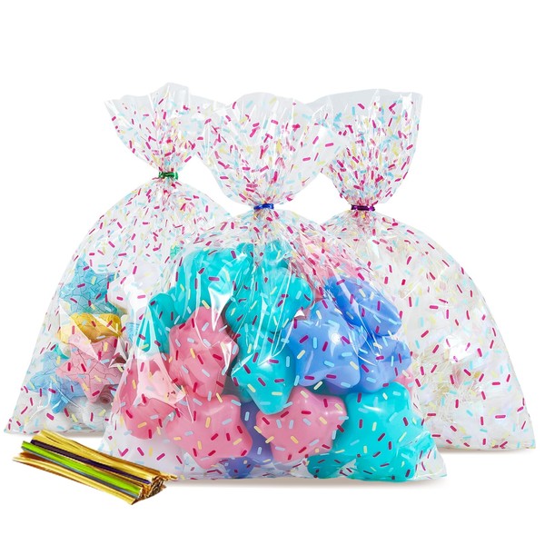 Docvania Cello Cellophane Treat Bags- 11 × 14 50 PCS