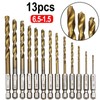 13 PCS Quick Change HSS Titanium Drill Bits Hex Shank