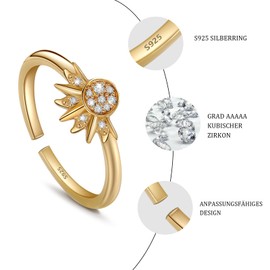 J.Fée Anxiety Ring 925 Silver Women's Anxiety Ring Spinner Ring Women's Ring Anti-Stress Ring Silver Rings 925 Women Rings Women's Rings Silver 925 Women's Jewellery Gifts Women, Silver