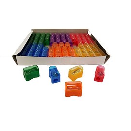Sacapuntas para niños extraíble con tapas de colores neón, 144 Pack