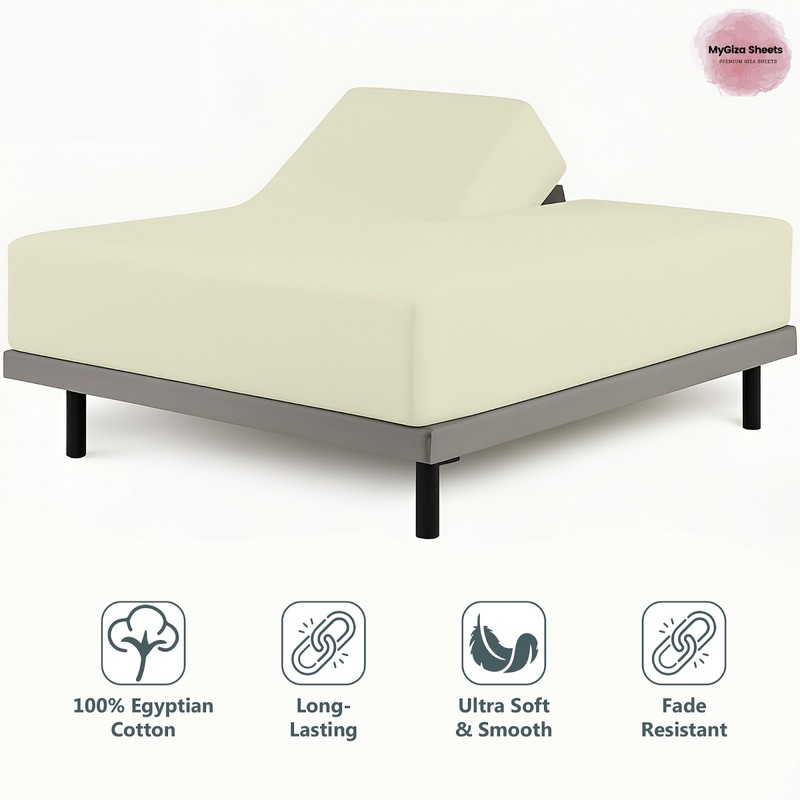 MyGiza Sheets 4 Pcs Top Split King Sheet Sets for