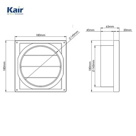 Kair Wall Vent 150mm - 6 inch Round Rear Spigot Stainless Steel Ventilation Gravity Grille