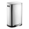 Glownary Stainless Steel Rectangular Step-On Trash Can, Silver, 13 Gallon,