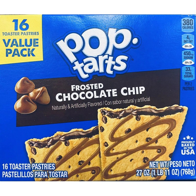 Kellogg's 5x Kellogg's Pop Tarts FROSTED CHOCOLATE CHIP Toaster Pastries