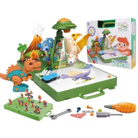 Drawing Projector for Kids - Kids Art Projector With Design And Drill Toys,Projector for Tracing,Art Sketcher Include 48 Projection Image, Color Pen, Construction Toys, for 3+ Year Old Girls & Boys