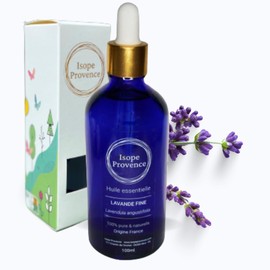 Ätherisches Lavendelöl organic (Lavande vraie - Lavendula angustifolia), 100% rein und natürlich, von den Produzenten der Provence Drôme für Diffusor, Aromatherapie, Entspannung, Schlaf, Massage