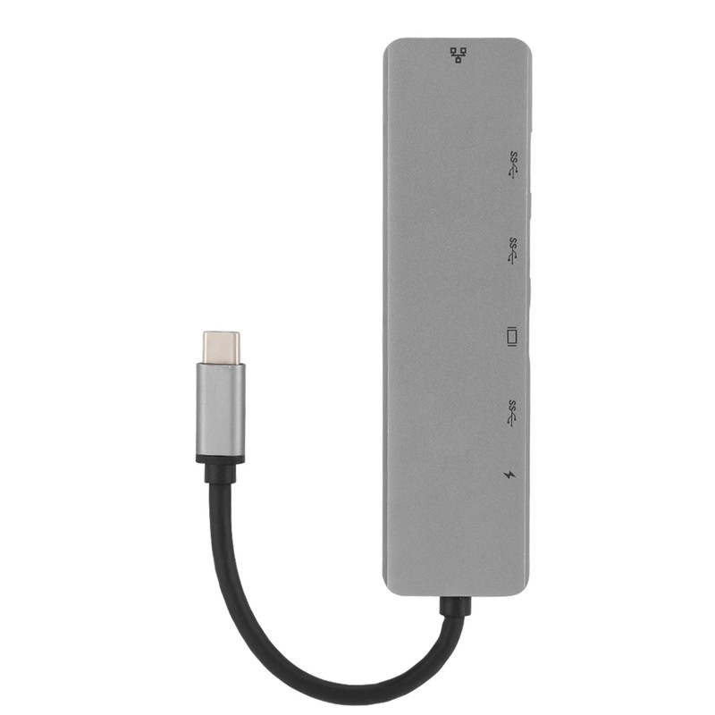 Lightweight Gray Metal 6 In-1 USB C to Type C