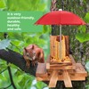 MIXXIDEA Squirrel Feeder Picnic Table with Tall Umbrella Set of