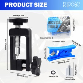 ZXNJA Derailleur Hanger Straightening Tool, Hydraulic Hose, Bicycle Hydraulic Hose Insert, Bicycle Oil Needle Insertion Tool with Hydraulic Hose Cutter, Nylon Insertion Tool for Road Bike, Mountain