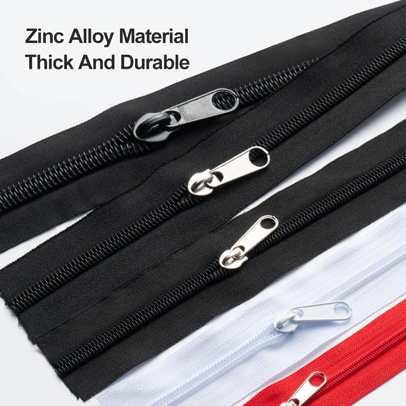 8 PCS Zipper Repair Kit Spare Zipper Pull 4 Sizes