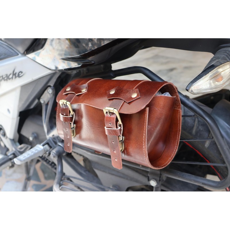 american blue Women Men Leather Saddle Bag Bicycle Accessories Bag