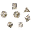 Let's Play Games Hollow Textures RPG Dice Set, Chrome/Gold