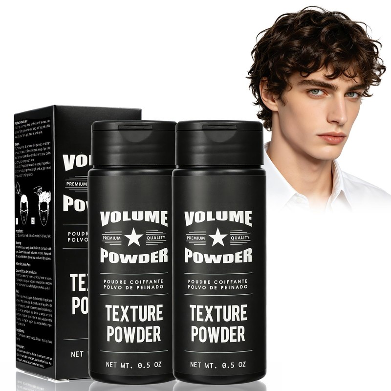2PCS Polvo Texturizador Cabello Hombre,Polvo para Peinar Hombre
