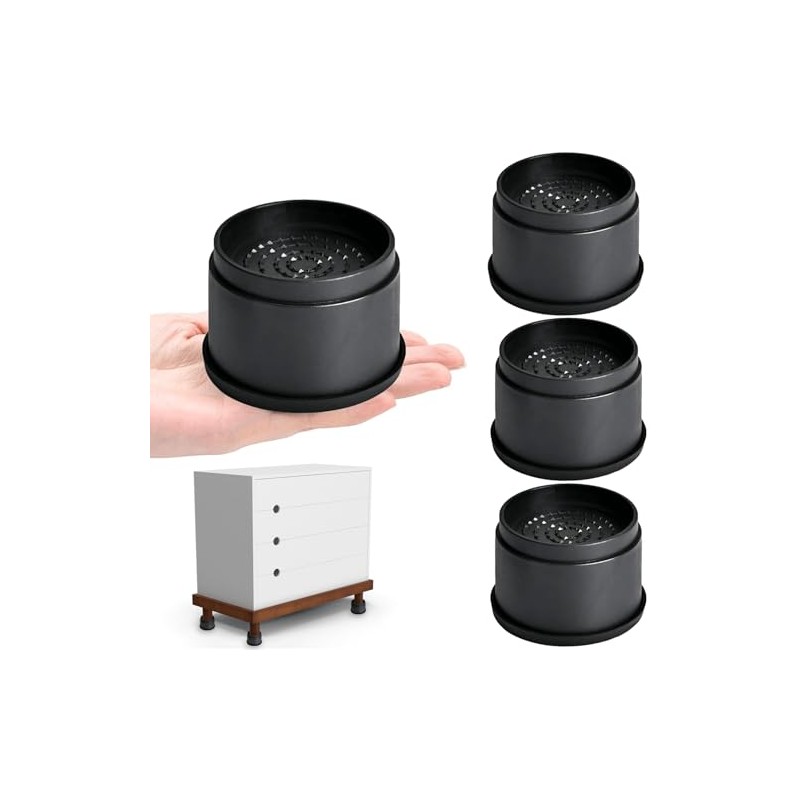 4 Elevadores De Muebles Cama/Nevera,1 Pulgadas,Patas De Muebles Redondos Elevadoras,Protege