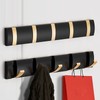 Thickened Invisible Hook 5 Hook Wall Mounted Coat Rack Folding