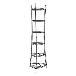Lodge 6-Tier, Kitchen and Pantry Cast Iron Cookware Storage Organizing Tower, Steel Construction, Matte Black , 32.67" x 20.19" x 6"