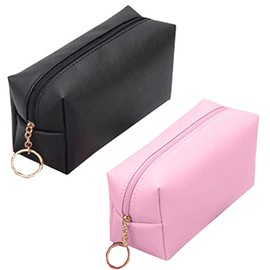 HappyDaily Beautiful and Multifunctional waterproof Makeup case or Cosmatic bag or Travel Toiletry Pouch or Storage bag for Women Girls (Black/Pink)